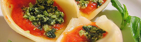 Cuisine de Nice : Conchiglioni aux poivrons rouges et pistou Conchiglioni- poivrons-rouges-pistou